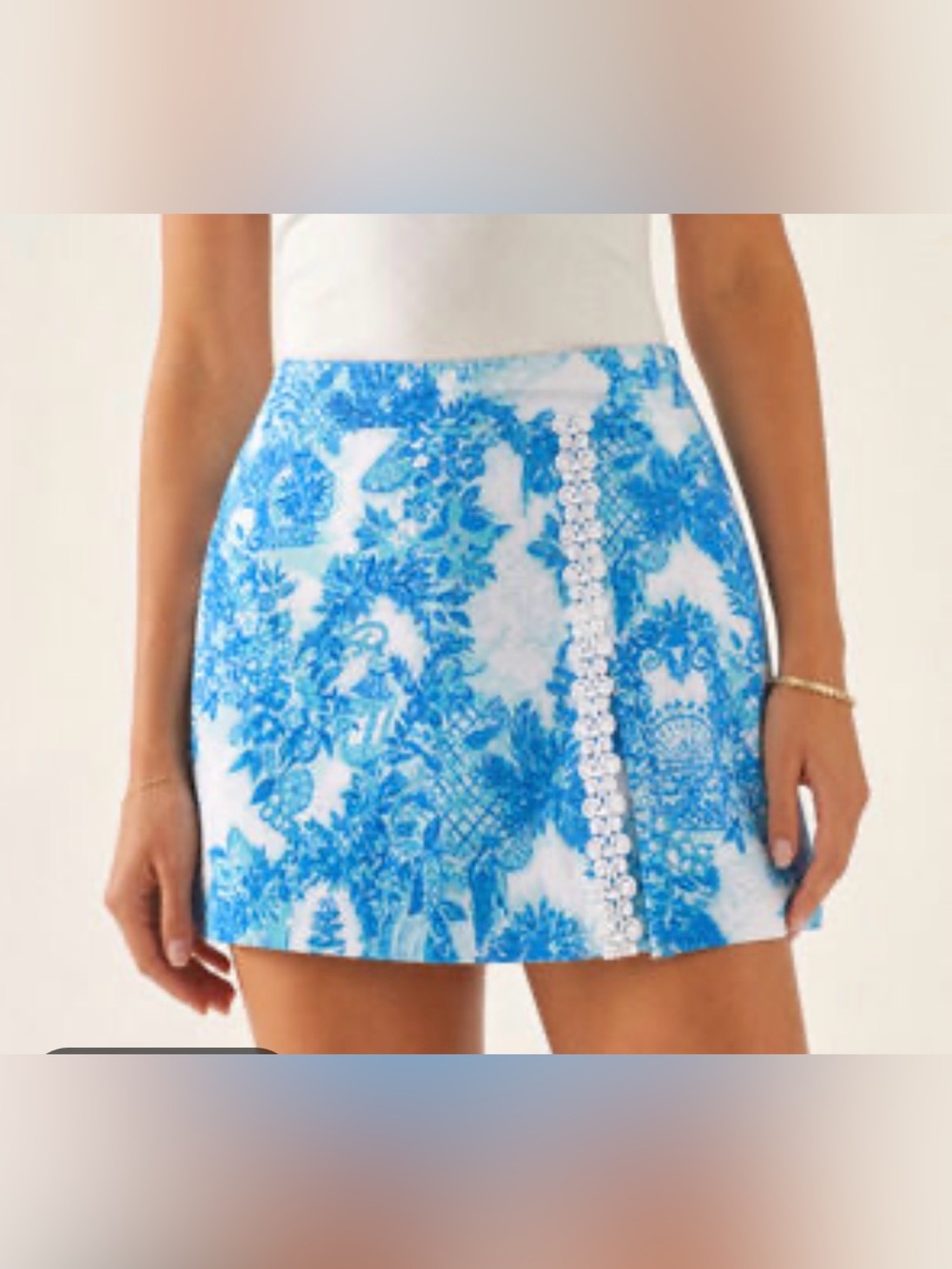 Lilly Pulitzer Womens 8 Luxletic Daphne Skort Toile Me About It Preppy Tennis